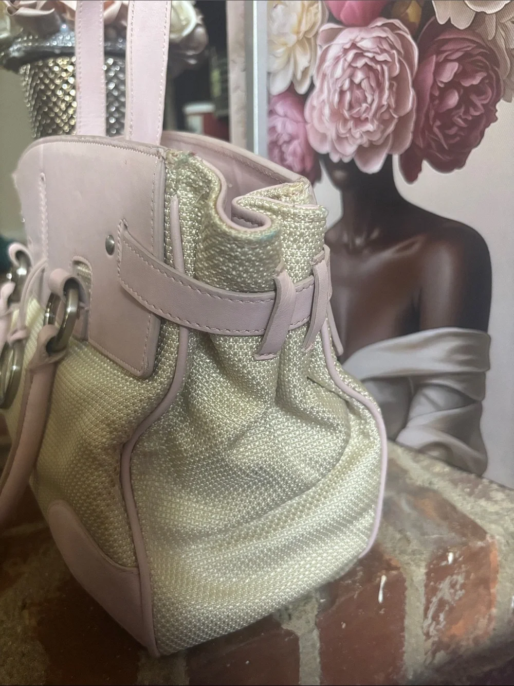 Antonio Melani Soft Pink & Cream Women’s Tote Bag